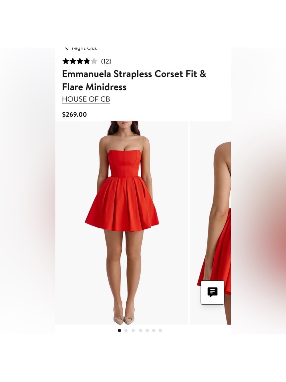 House of CB Strapless Red Corset Fit & Flare Minidress